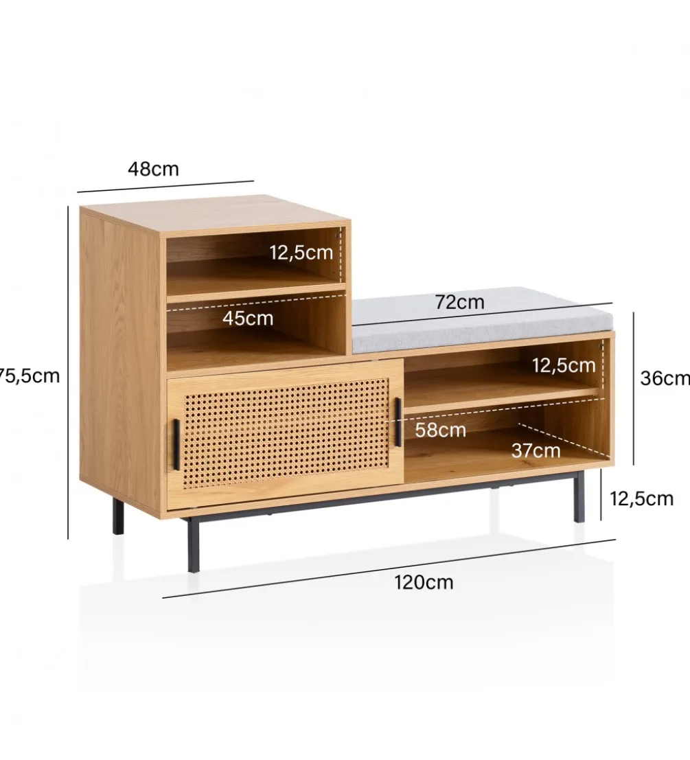 Ławka AMBERT 120 cm w optyce dębu