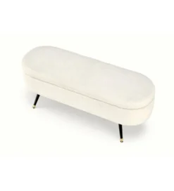 Ławka AVEIRO 120 cm z pojemnikiem Bouclé kremowa