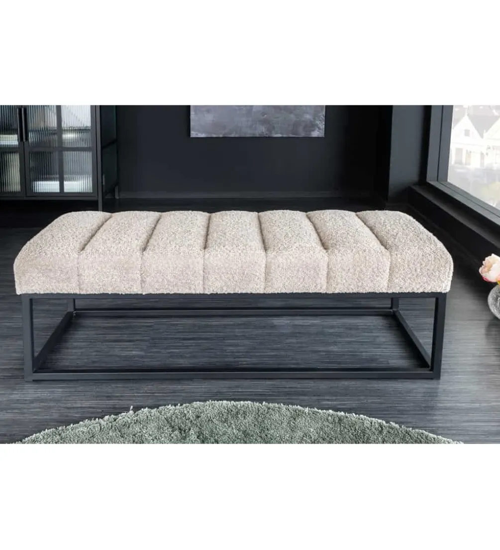 Ławka Baltic 110 cm Bouclé szampański beż