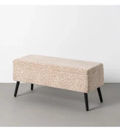 Ławka BAUL 100 cm beżowo kremowa panterka