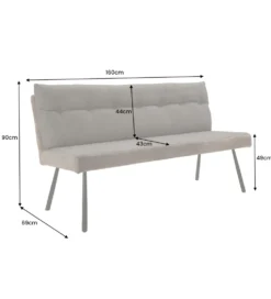 Ławka BIG GEORGE 160 cm welwet taupe brązowy