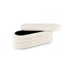 Ławka BLISS 105 cm bouclé kremowe z pojemnikiem