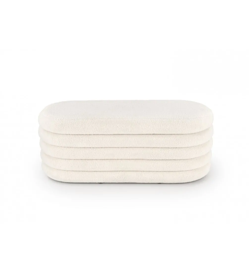 Ławka BLISS 105 cm bouclé kremowe z pojemnikiem