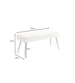 Ławka BOUTIQUE 100 cm beżowy sztruks