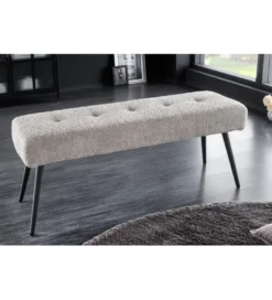 Ławka BOUTIQUE 100 cm tkanina bouclé szampański greige