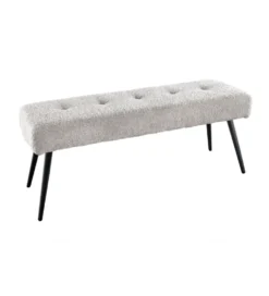 Ławka BOUTIQUE 100 cm tkanina bouclé szampański greige