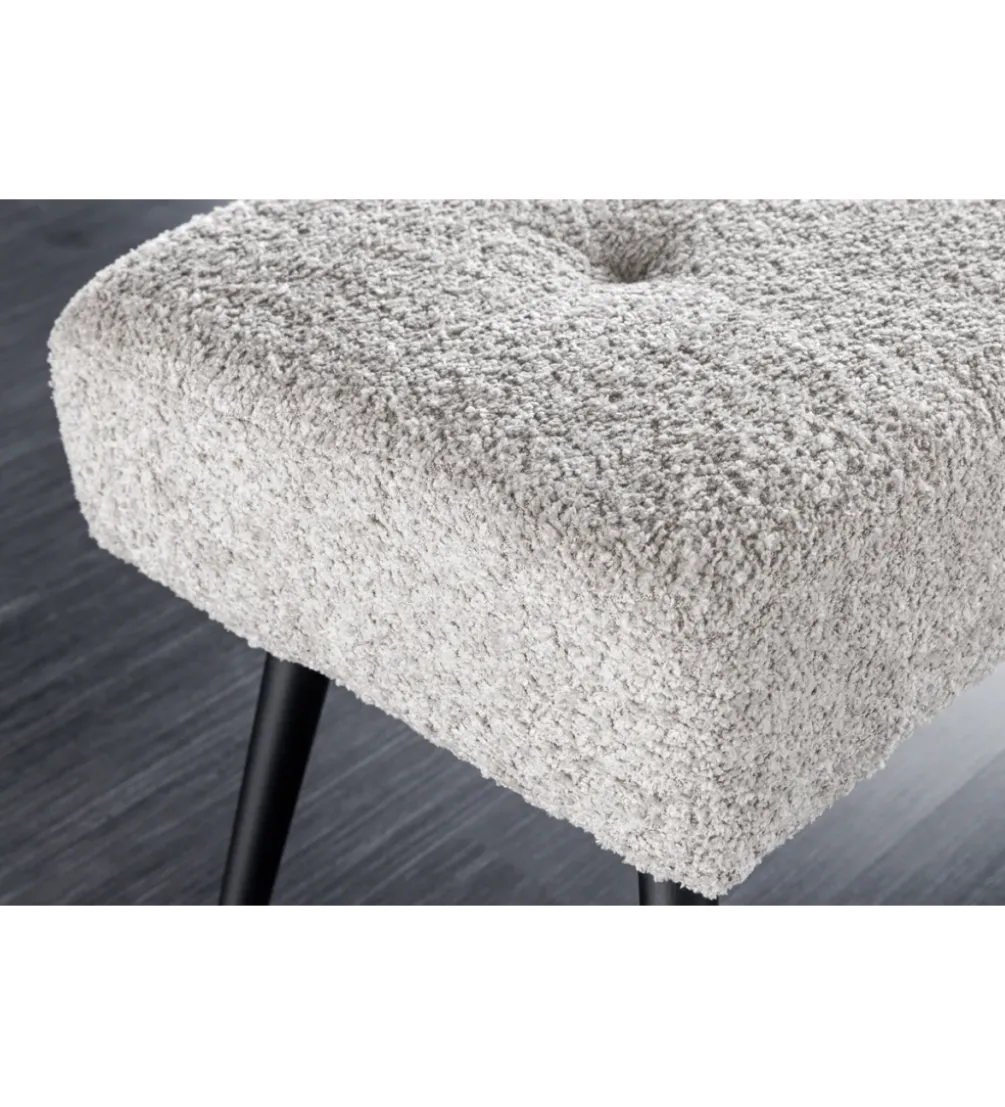 Ławka BOUTIQUE 100 cm tkanina bouclé szampański greige