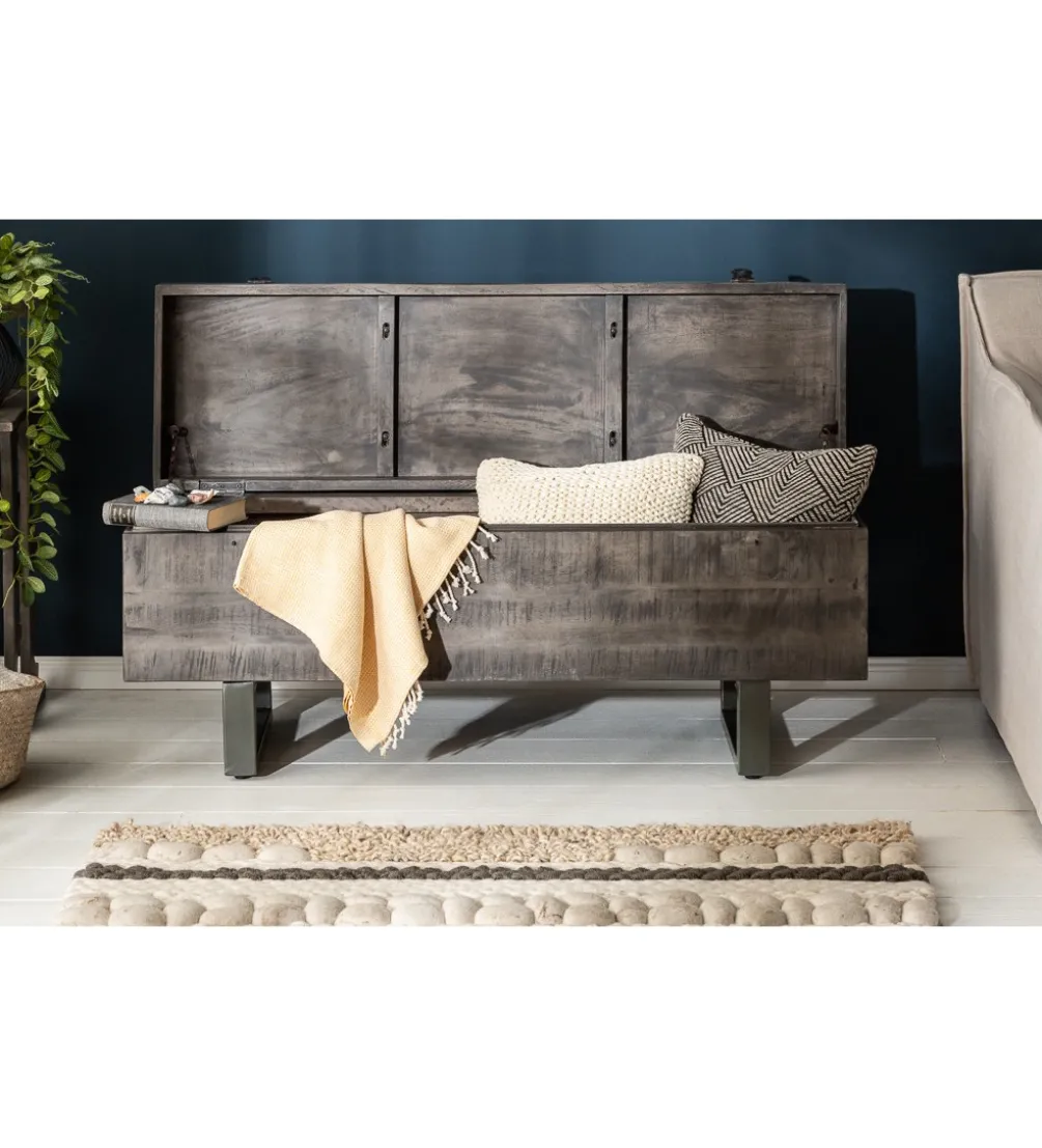 Ławka Factory Loft 115 cm mango szara