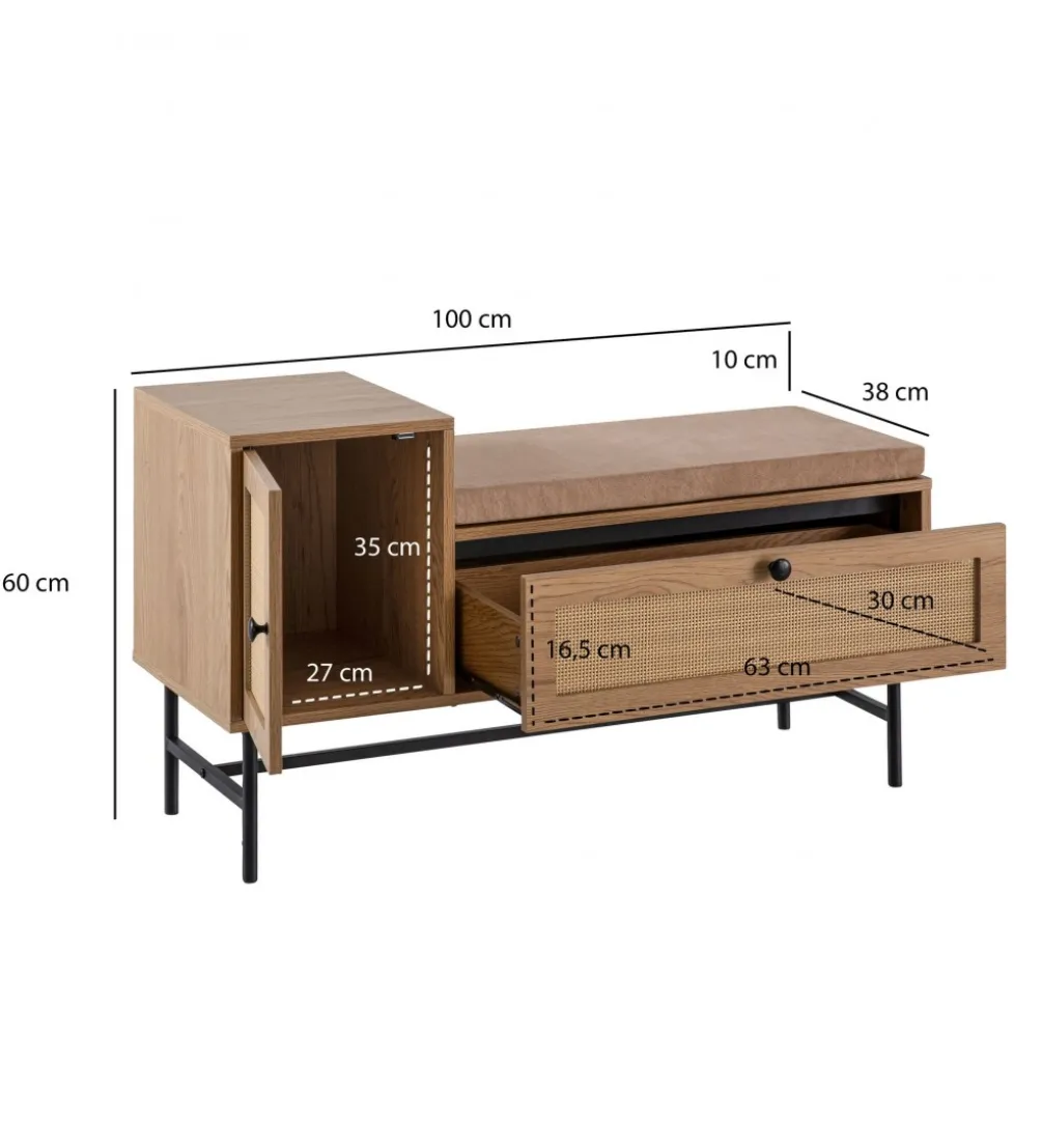 Ławka FONTA 100 cm w optyce dębu