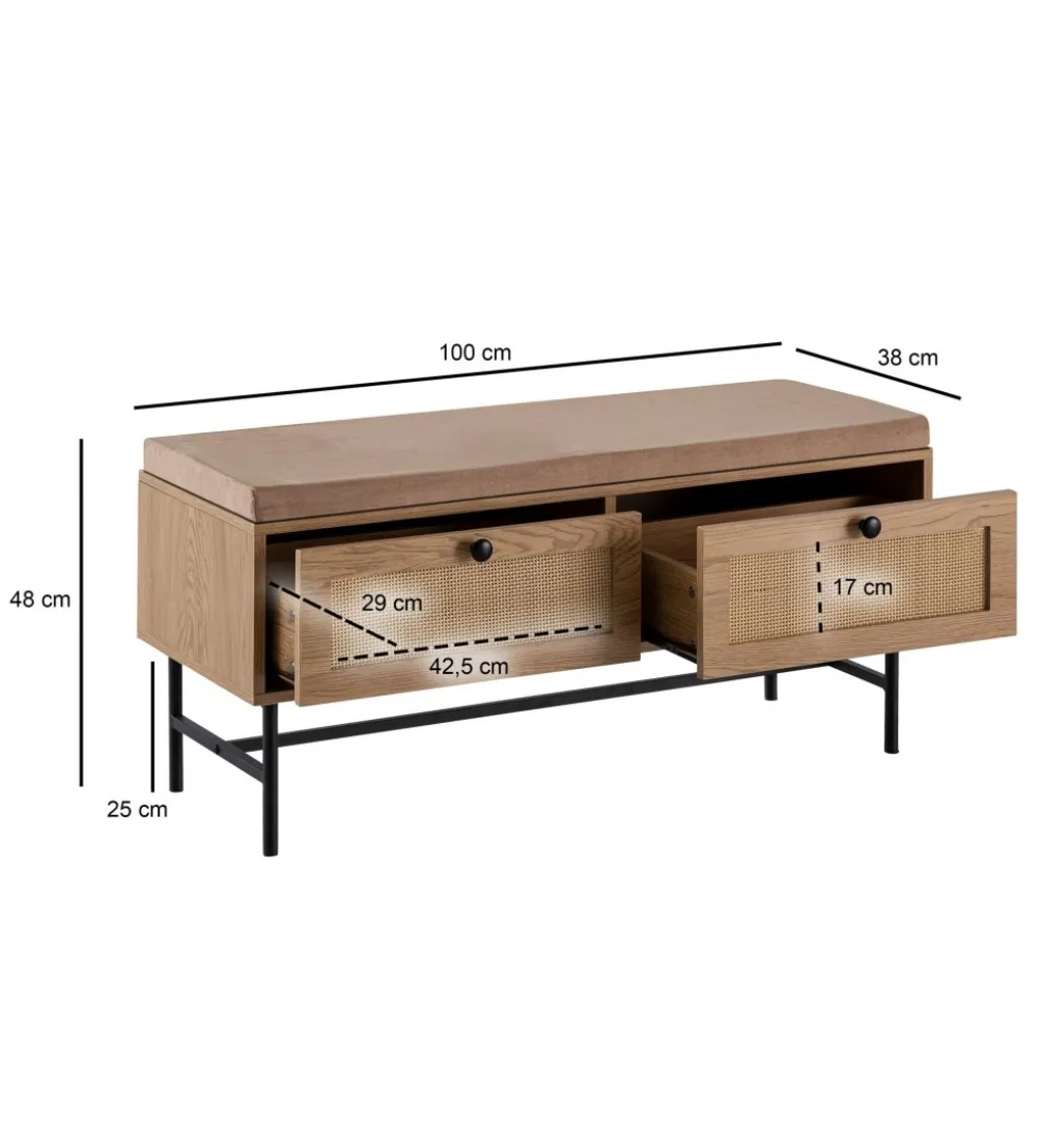 Ławka FONTA 100 cm w optyce dębu