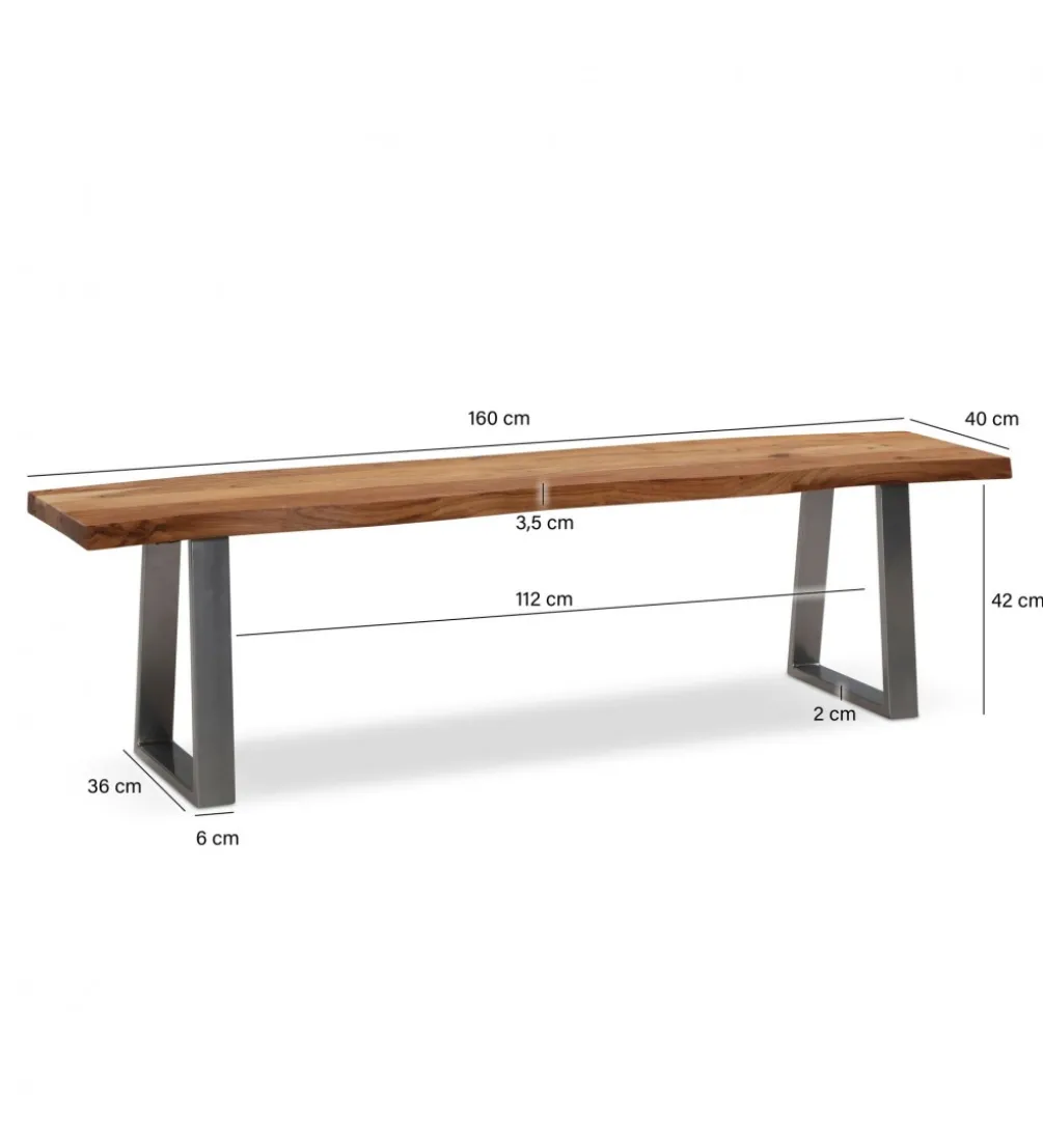 Ławka KORNEL 160 cm drewno akacja