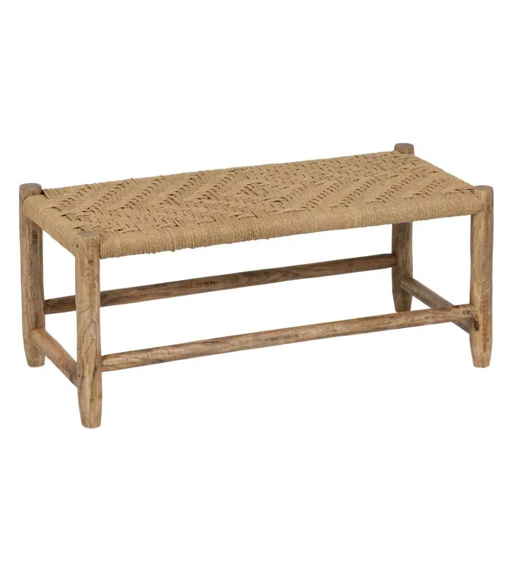 Ławka NEBERNLI 92 cm drewno mango naturalna