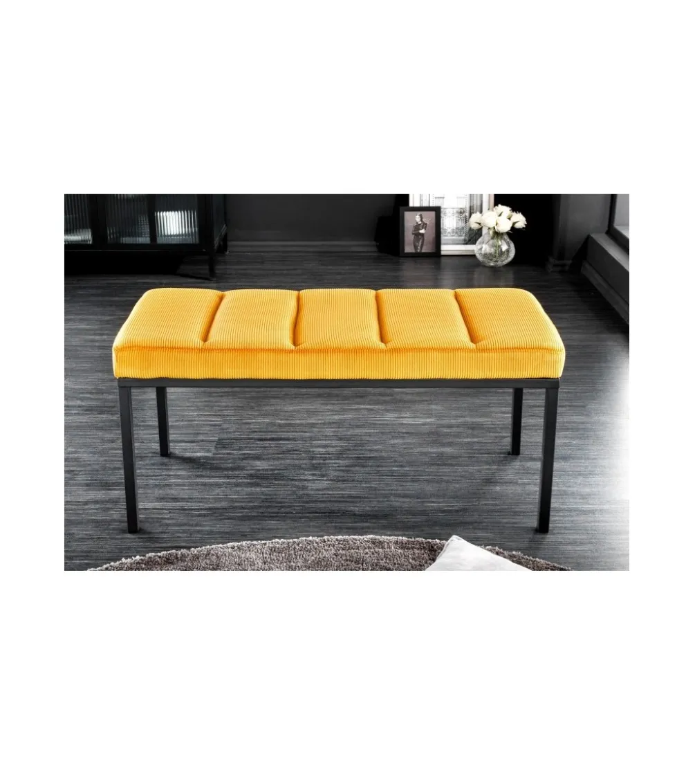 Ławka OLIWIA II 80 cm sztruks musztardowo- żółta