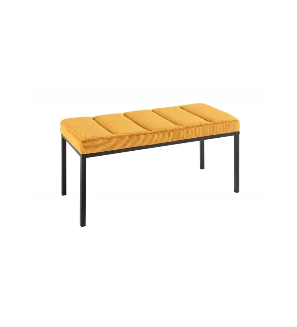 Ławka OLIWIA II 80 cm sztruks musztardowo- żółta
