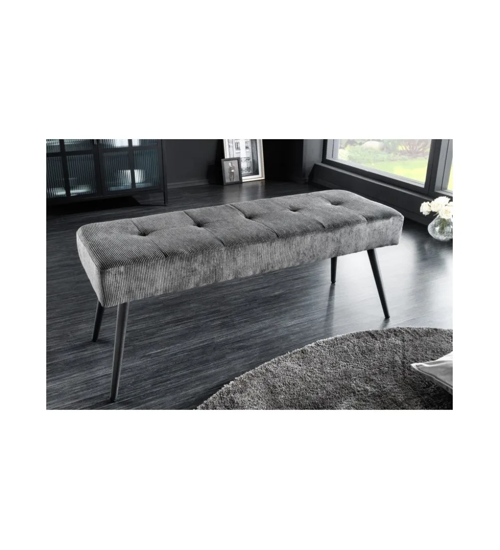 Ławka OLIWIA III 100 cm szturks ciemnoszara