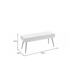 Ławka OLIWIA III 100 cm szturks jasnoszara