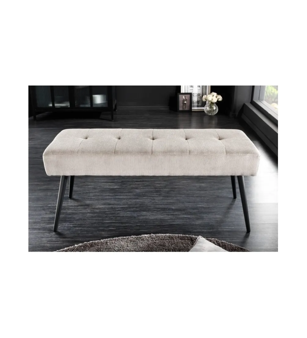 Ławka OLIWIA III 100 cm szturks jasnoszara