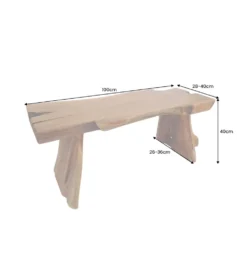 Ławka ROOT 100 cm drewno teak naturalny brąz
