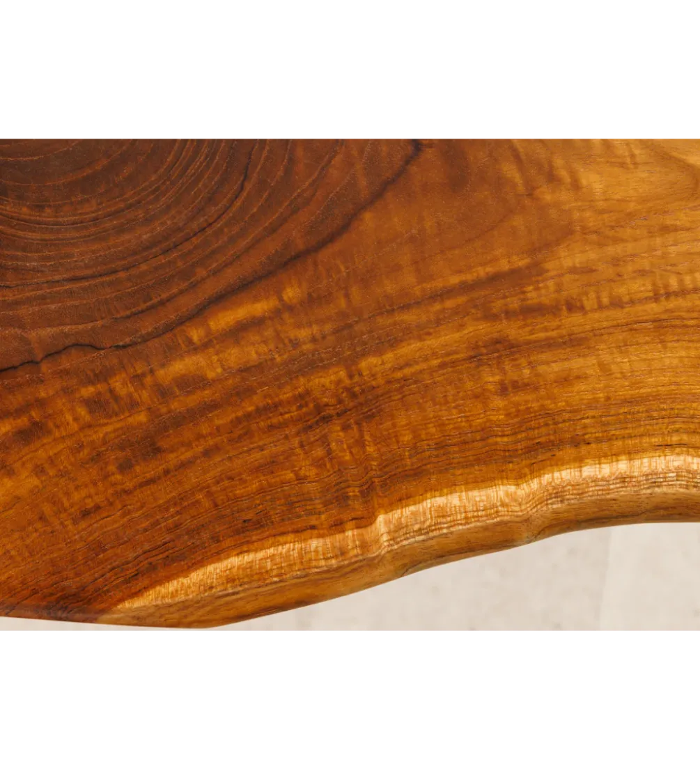 Ławka ROOT 100 cm drewno teak naturalny brąz