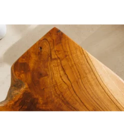 Ławka ROOT 100 cm drewno teak naturalny brąz