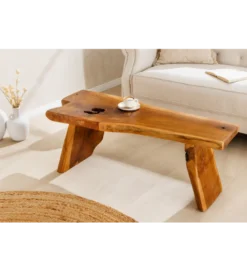 Ławka ROOT 100 cm drewno teak naturalny brąz