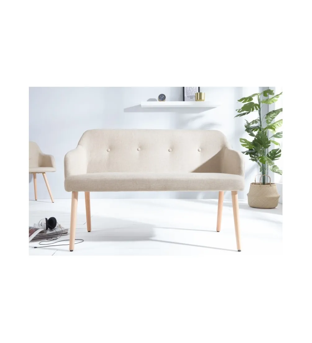 Ławka Scandinavia beżowa 116 cm