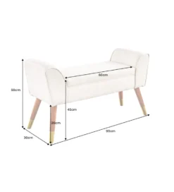Ławka SCARLETT 90 cm beżowa