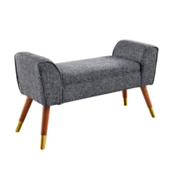 Ławka SCARLETT 90 cm tkanina bouclé antracyt