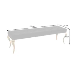 Ławka TRENTINO Modern Barock 172 cm czarna
