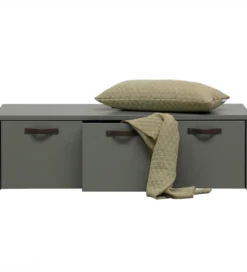 Ławka ze schowkiem STAGE 120 cm drewno sosny zielona