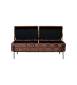 Ławka ze schowkiem WEAVE 121 cm mocca