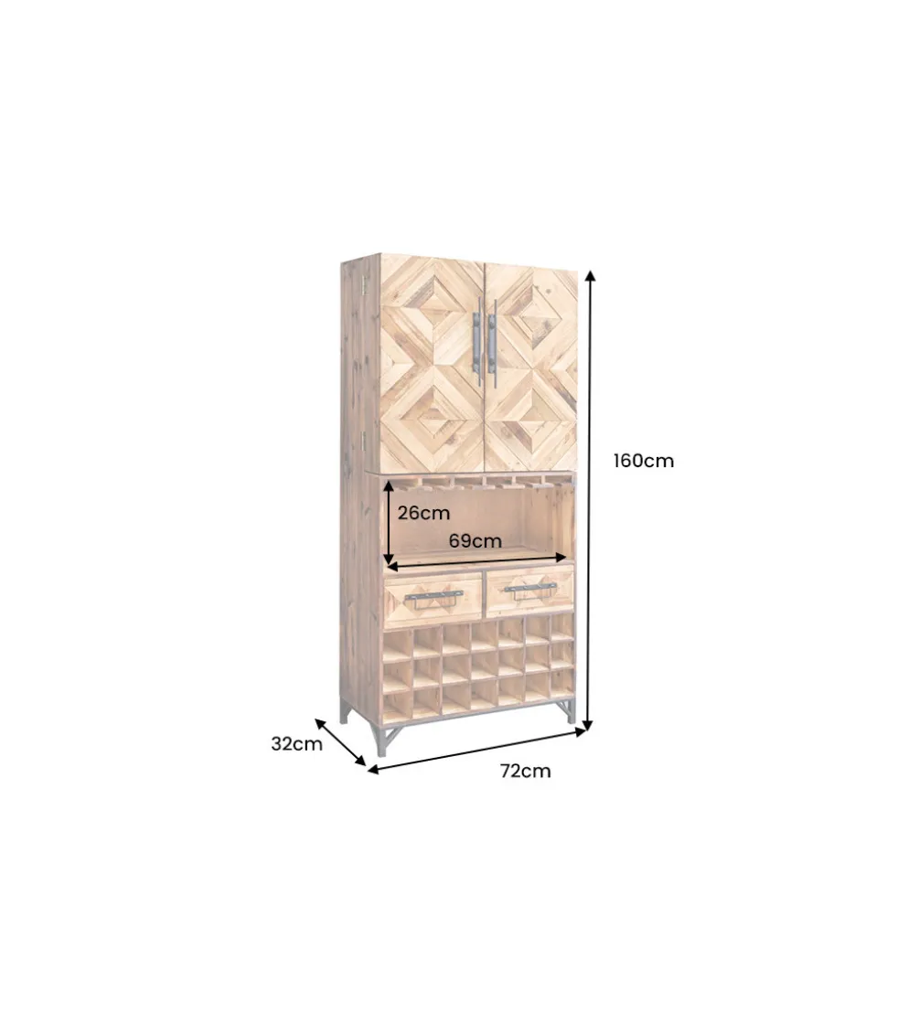 Barek BODEGA 160 cm naturalny