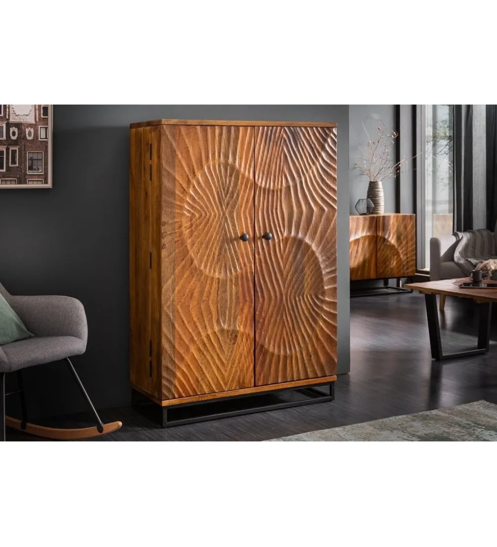 Barek komoda DAVIDE Scorpion 140 cm drewno mango brąz