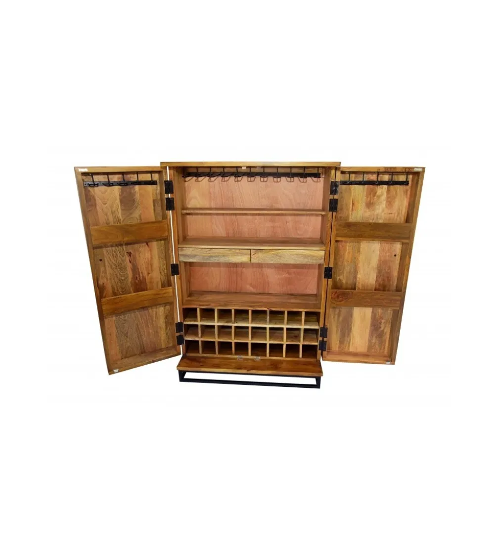 Barek komoda DAVIDE Scorpion 140 cm drewno mango brąz