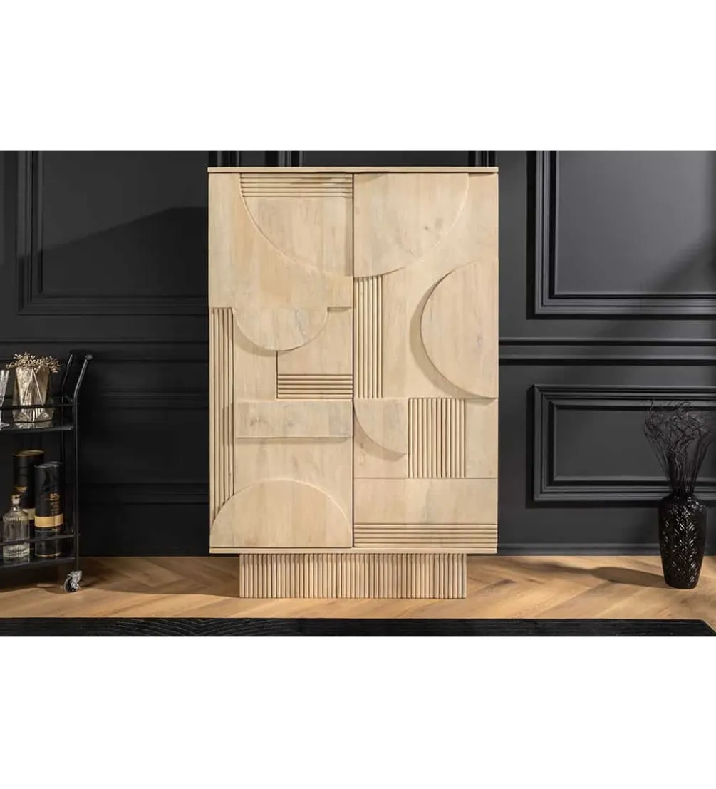 Barek TORINGU 95 cm bielone drewno mango