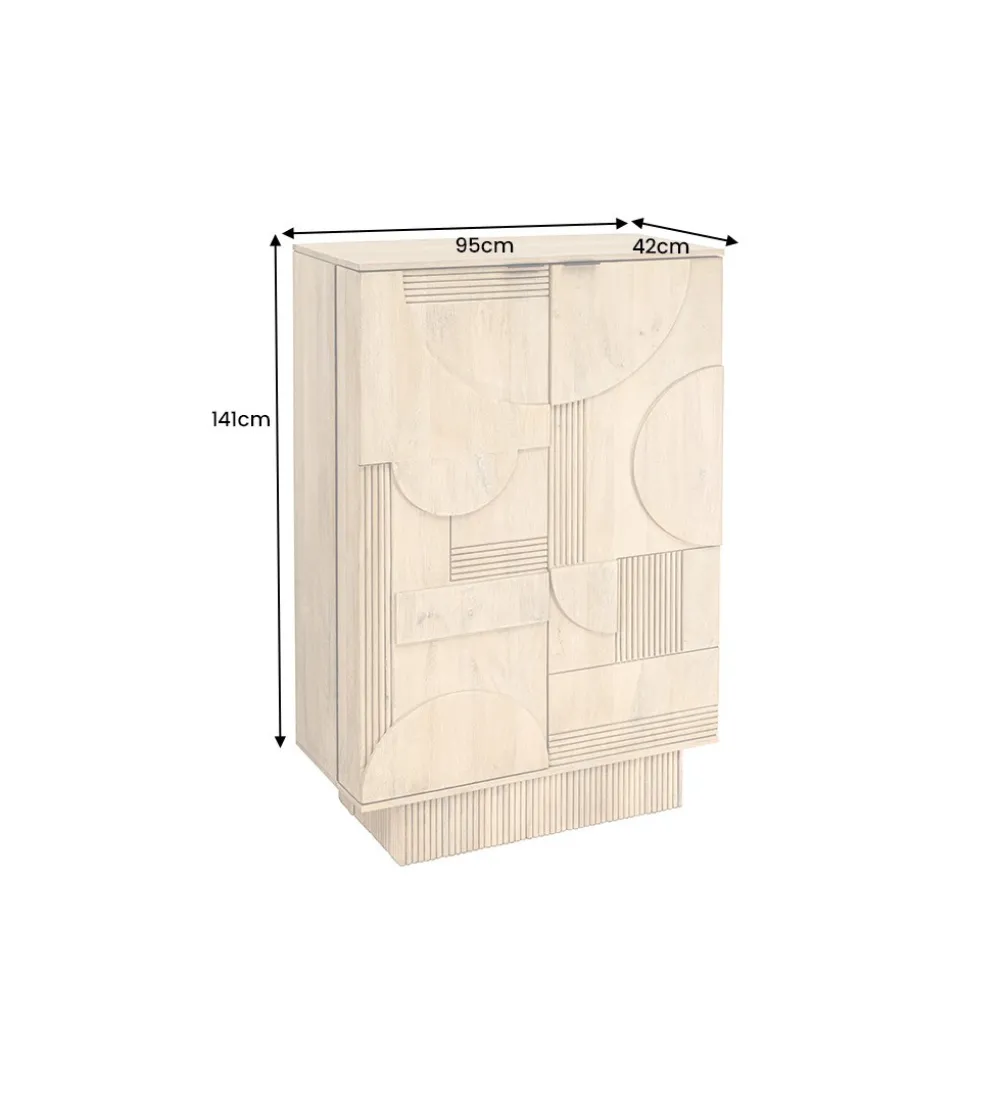 Barek TORINGU 95 cm bielone drewno mango