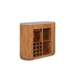 Barek wyspa TRES CHIC 120 cm drewno mango blat marmur