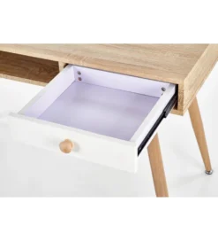 Biurko DOLORES 120 cm w odcieniu dąb sonoma - biały