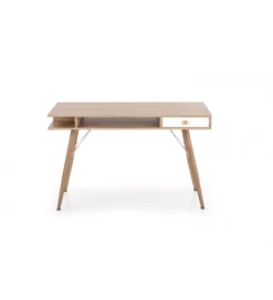 Biurko DOLORES 120 cm w odcieniu dąb sonoma - biały