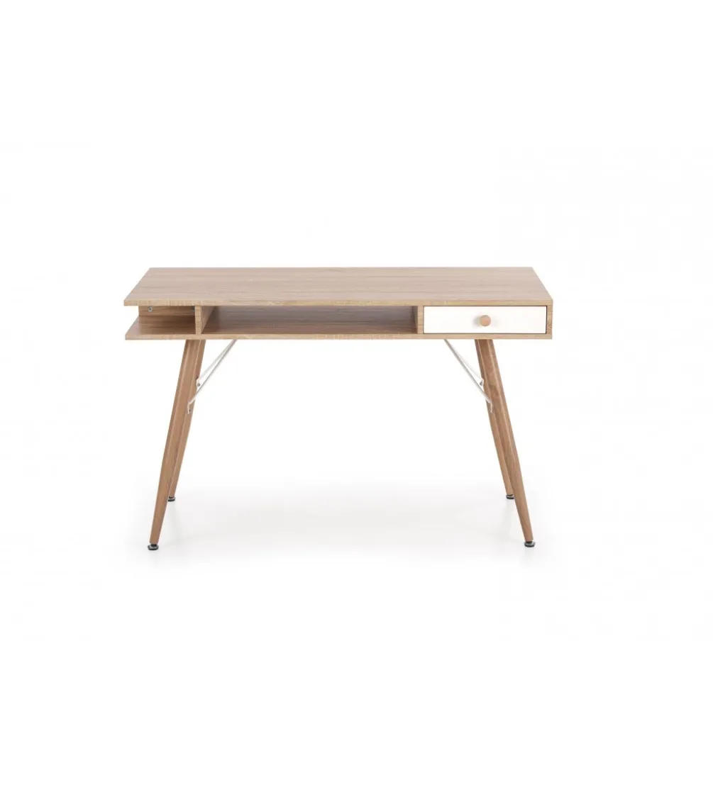 Biurko DOLORES 120 cm w odcieniu dąb sonoma - biały