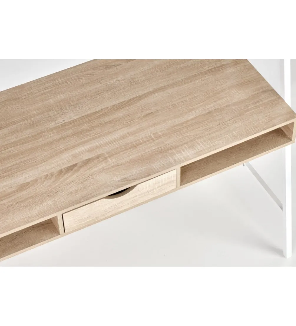 Biurko dwustanowiskowe COAST 139 cm w kolorze dąb sonoma biały
