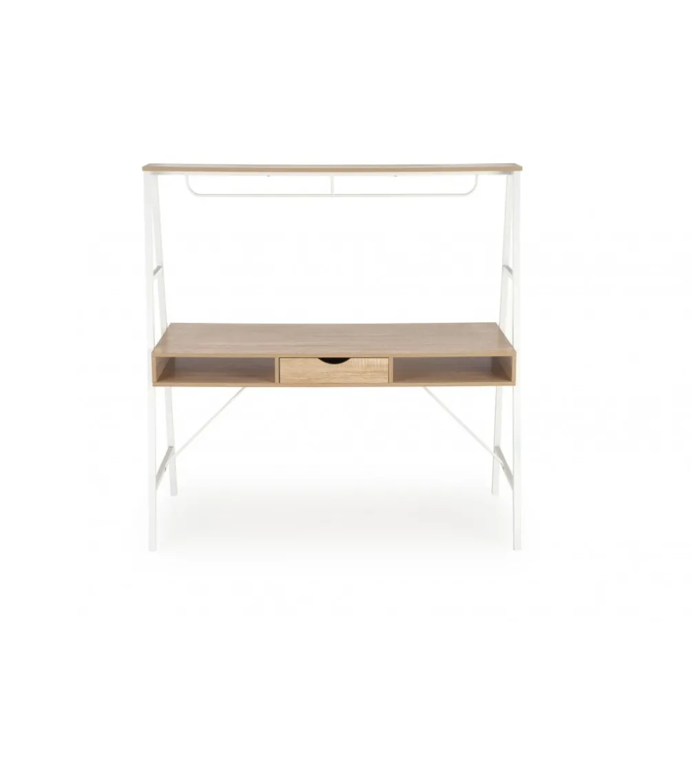 Biurko dwustanowiskowe COAST 139 cm w kolorze dąb sonoma biały