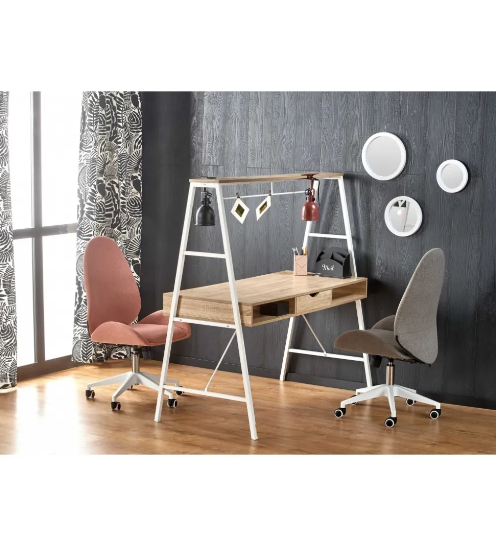 Biurko dwustanowiskowe COAST 139 cm w kolorze dąb sonoma biały