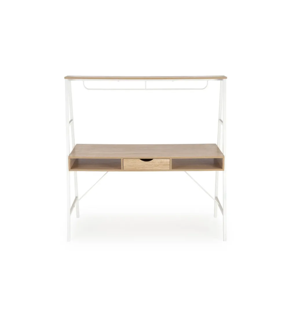 Biurko dwustanowiskowe COAST 139 cm w kolorze dąb sonoma biały