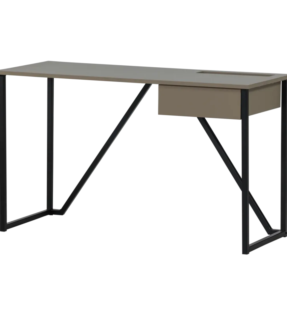 Biurko JULIUS 126 cm drewno sosny szary