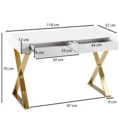 Biurko MONTERIA 118 cm białe