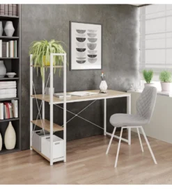 Biurko NARVIK 120 cm w kolorze biały dąb sonoma