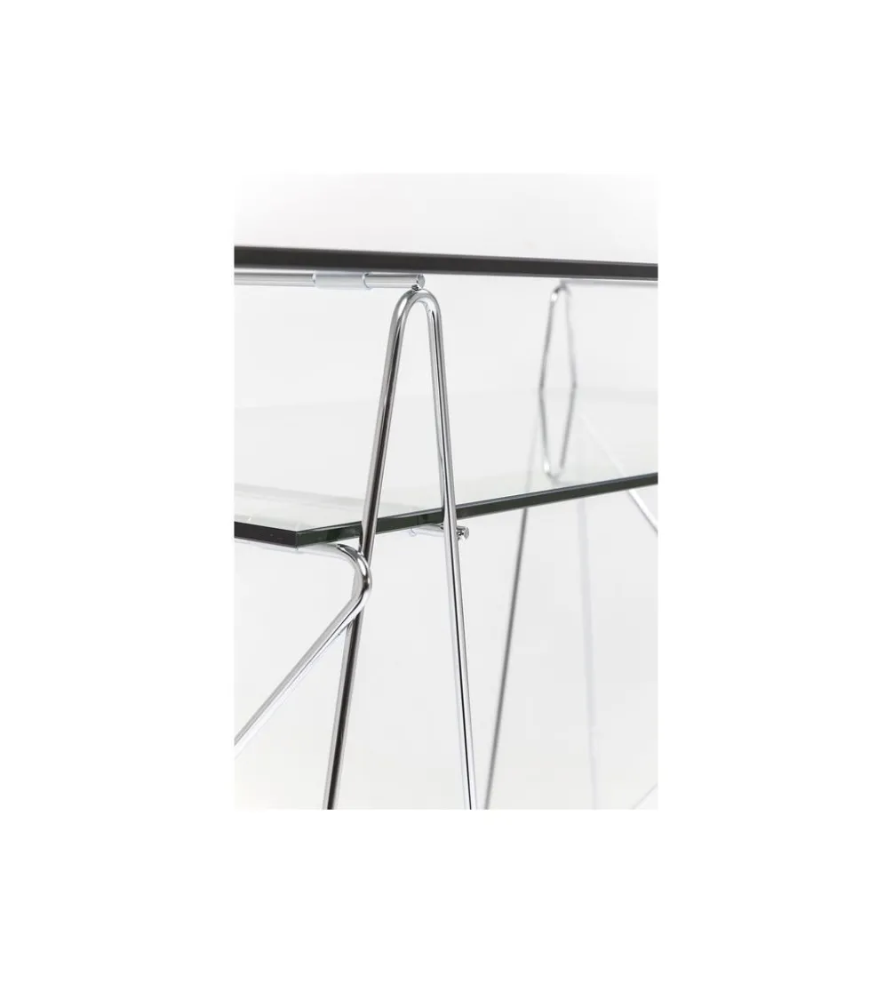 Biurko szklane POLAR 130 cm srebrne