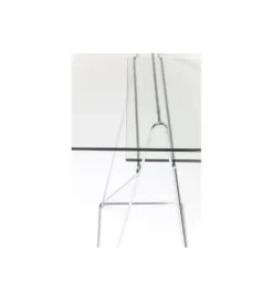 Biurko szklane POLAR 130 cm srebrne