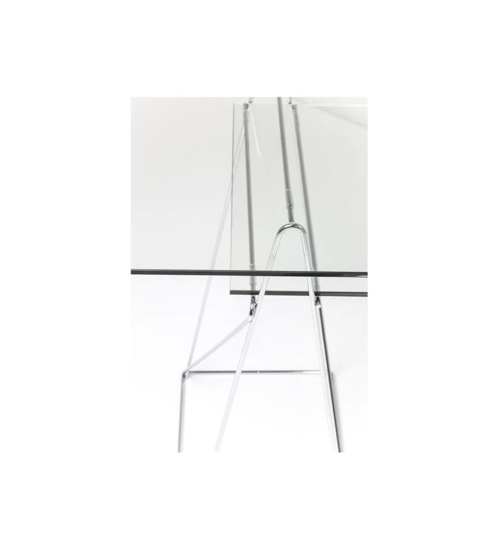Biurko szklane POLAR 130 cm srebrne